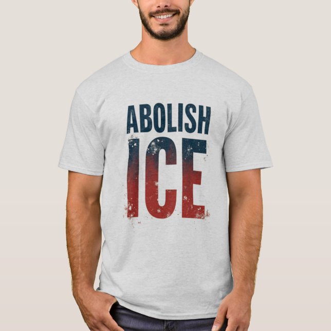 Abolish ICE American Flag Colors T-Shirt (Front)