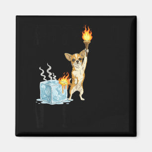 Abolish ice funny chihuahua dog meme fire on ice magnet