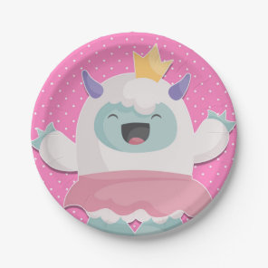 Abominable Snow Princess Yeti to Celebrate Girls Paper Plates
