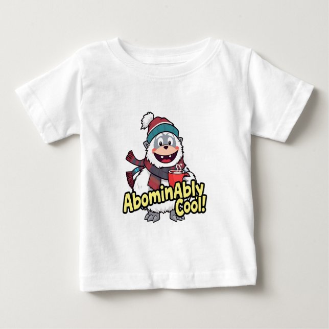 Abominably Cool Winter Yeti Design Baby T-Shirt (Front)