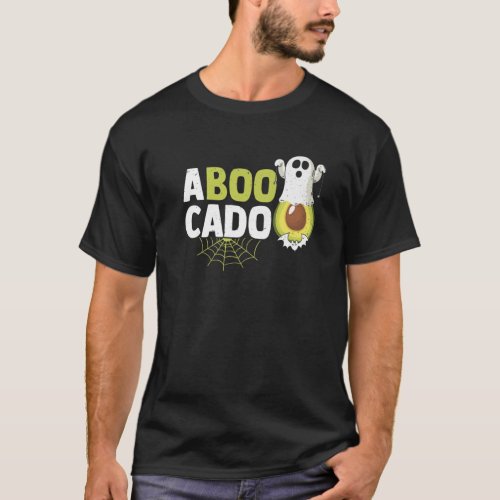 Aboocado Funny Avocado Pun Halloween Ghost Fruit L T_Shirt