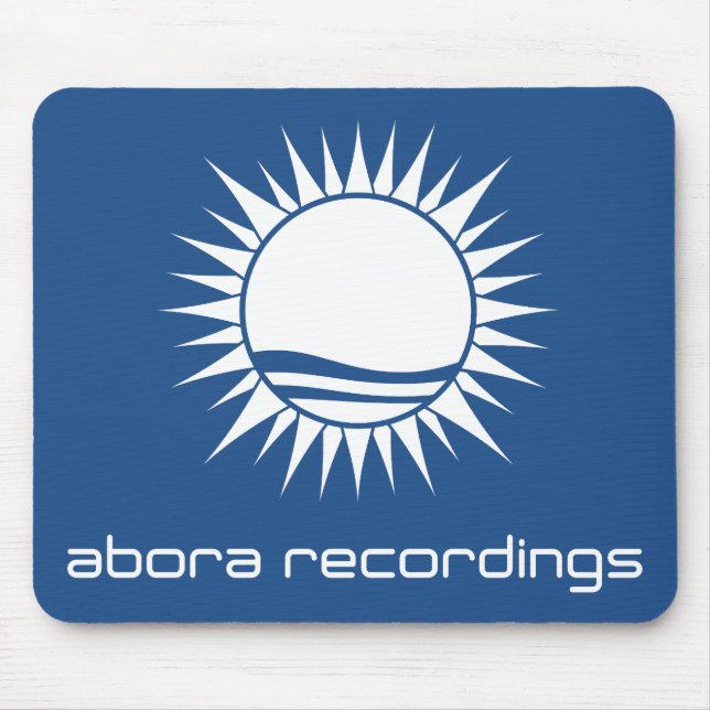 Abora Recordings White-on-Blue Mousepad (Front)