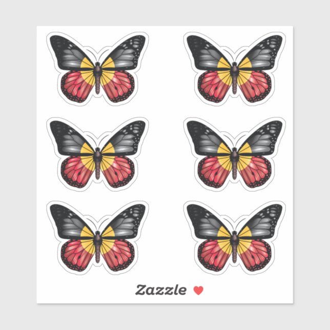 Aborigin Monarque Butterfly Flag Sticker (Sheet)