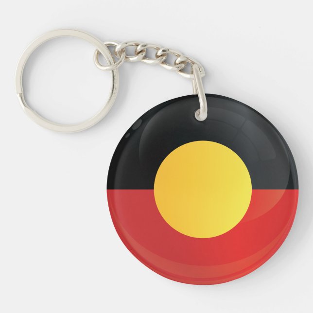 Aborigin  Round Icon Flag Keychain (Front)