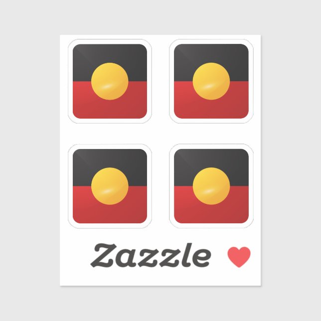 Aborigin square glossy flag sticker (Sheet)