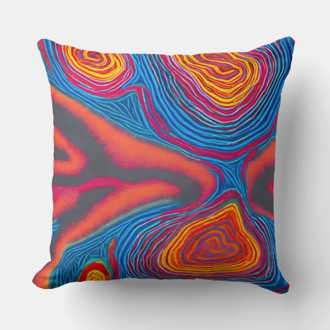Aboriginal Abstract Art Vol 03 Throw Pillow (Front)