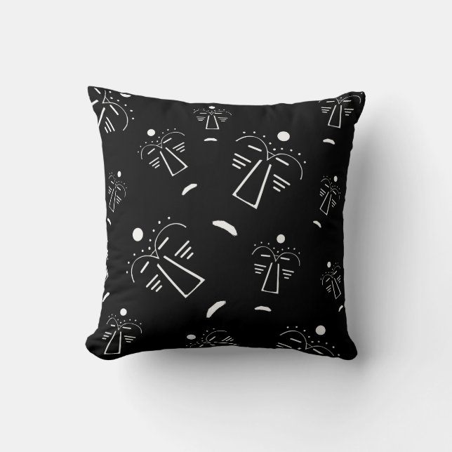 Aboriginal Abstract Face Throw Pillow (Front)