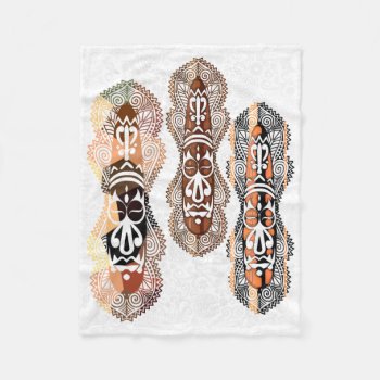 Aboriginal  / African Faux Masks Blanket by LilithDeAnu at Zazzle