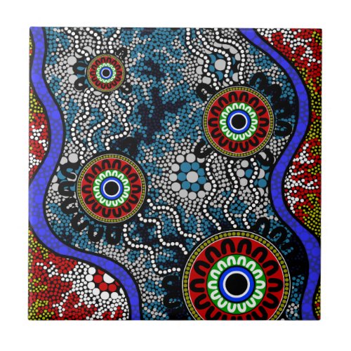 Aboriginal Art _ Camping Ceramic Tile