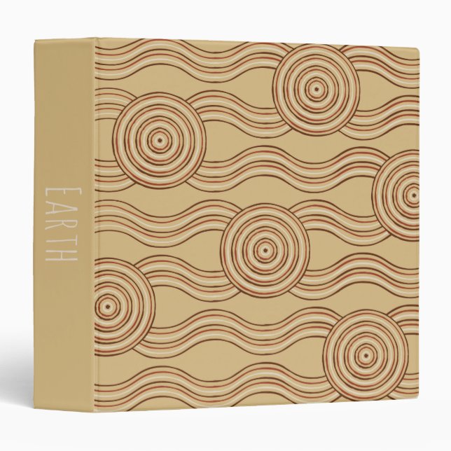 Aboriginal art earth 3 ring binder (Front/Spine)