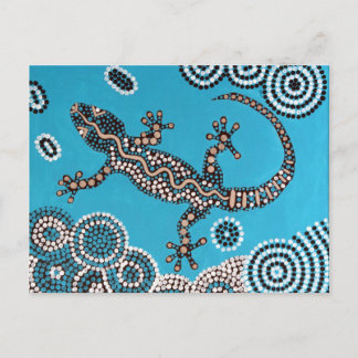 Aboriginal Art, Gecko, Point Painting, Dot Paintin Postcard