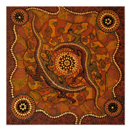 Aboriginal Art - Goanna Dreaming Poster | Zazzle.com