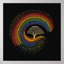 Aboriginal Art Inspired Rainbow, dot painting