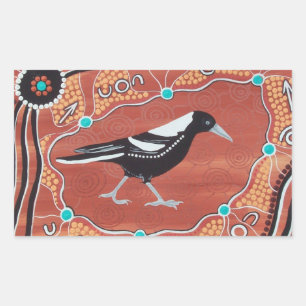 Aboriginal Art Magpie Dreaming Stickers