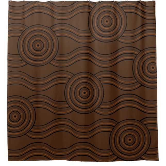 Aboriginal art soil shower curtain (Front)