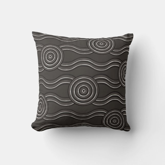 Aboriginal art storm throw pillow (Front)