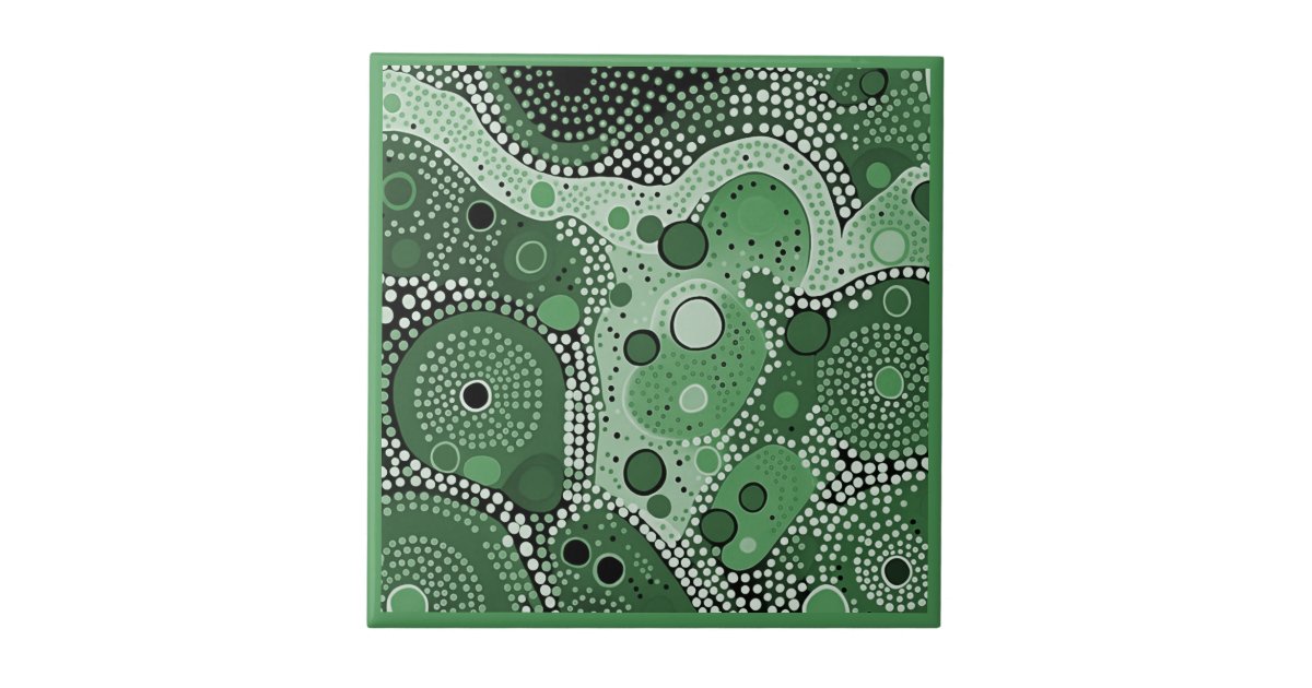 Aboriginal art style green 5 of 9 Ceramic Tile Zazzle — free download