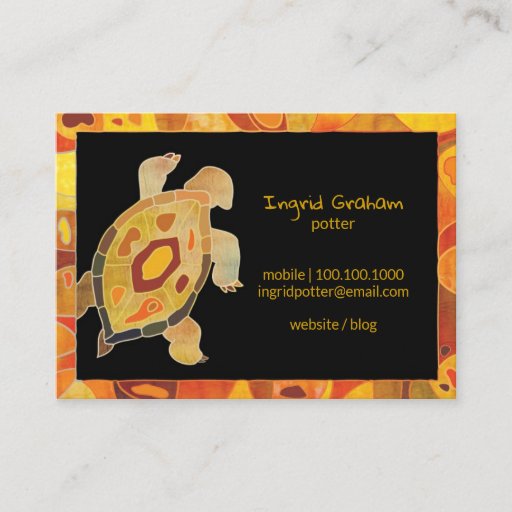 Customizable Aboriginal Art Turtle Business Cards