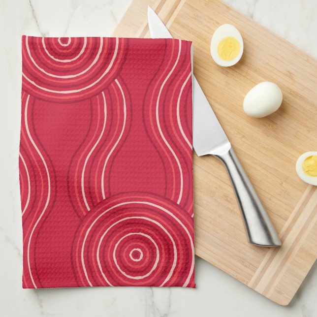 Aboriginal art waratah towel (Quarter Fold)