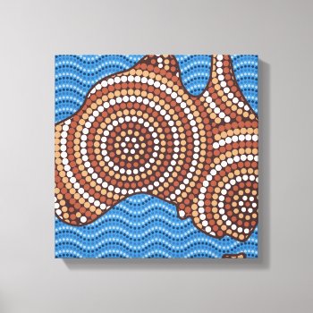 Aboriginal Australia Dot Painting Canvas Print by LifeOfRileyDesign at Zazzle