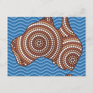 Aboriginal Australia dot painting Postcard