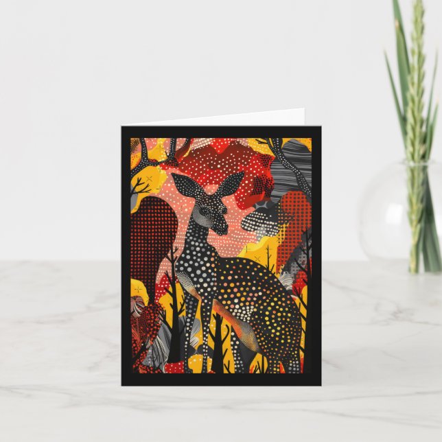 Aboriginal Australian Kangaroo Dot Art Roo Artwork Card (Front)