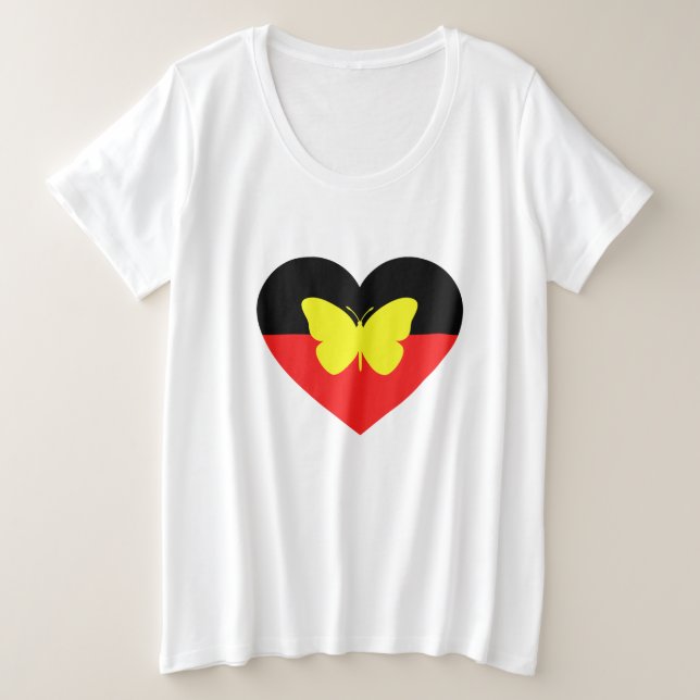 Aboriginal Butterfly Flag Plus Size T-Shirt (Design Front)