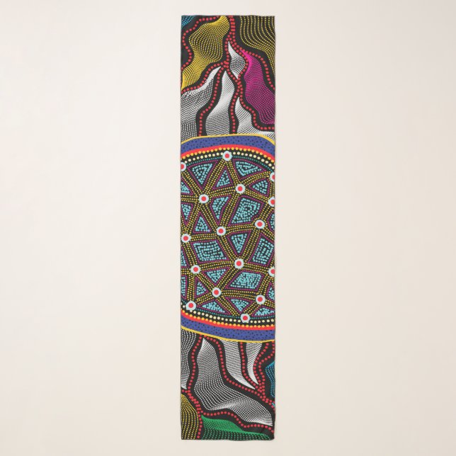 Aboriginal Design-15 Chiffon Scarf (Front)