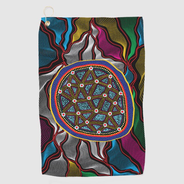 Aboriginal Design-15 Golf Towel (Front)
