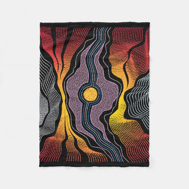 Aboriginal Design Fleece Blanket (Front)