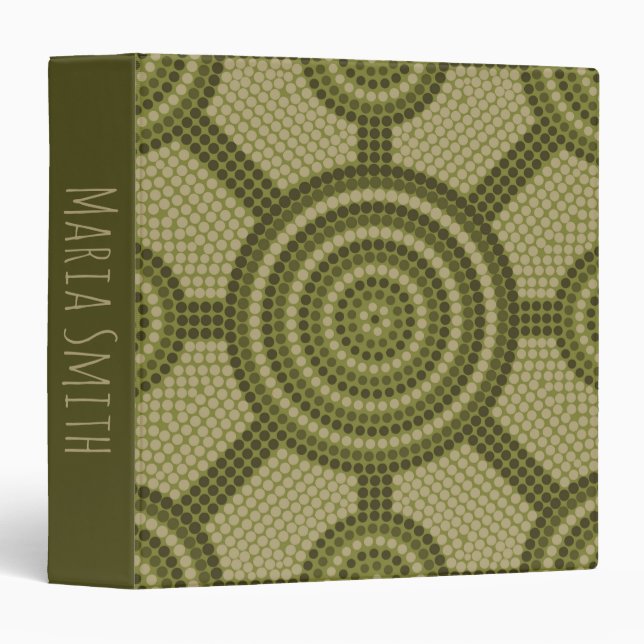 Aboriginal dot painting 3 ring binder (Front/Spine)