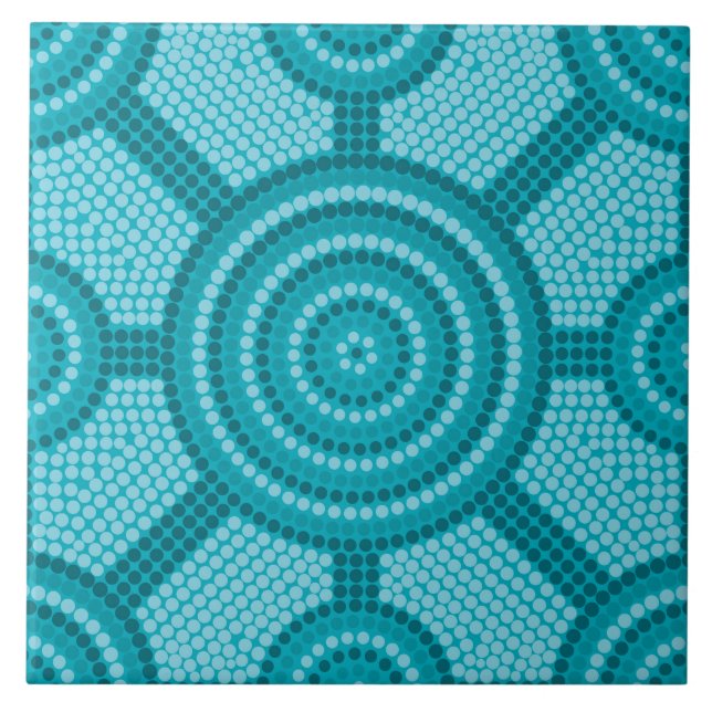 Aboriginal dot painting ceramic tile (Front)