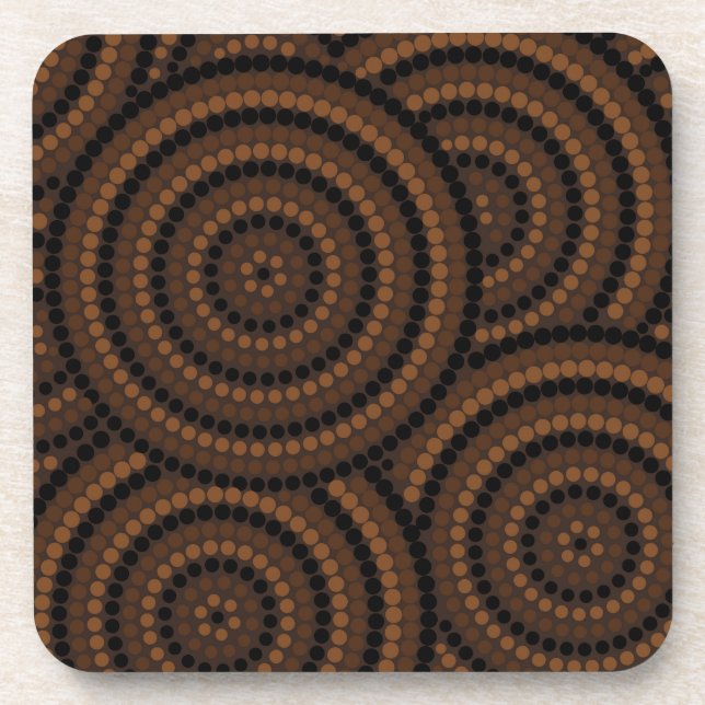 Aboriginal dot painting drink coaster (Front)