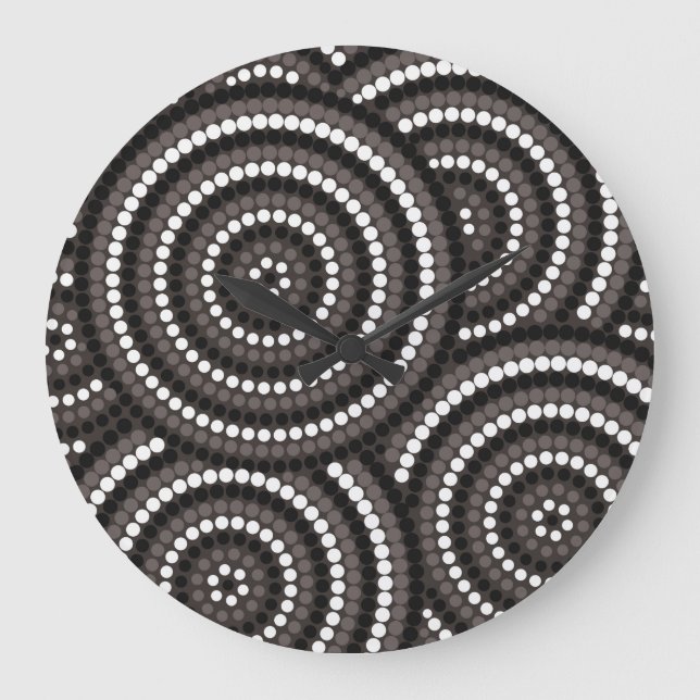 Aboriginal dot painting large clock (Front)
