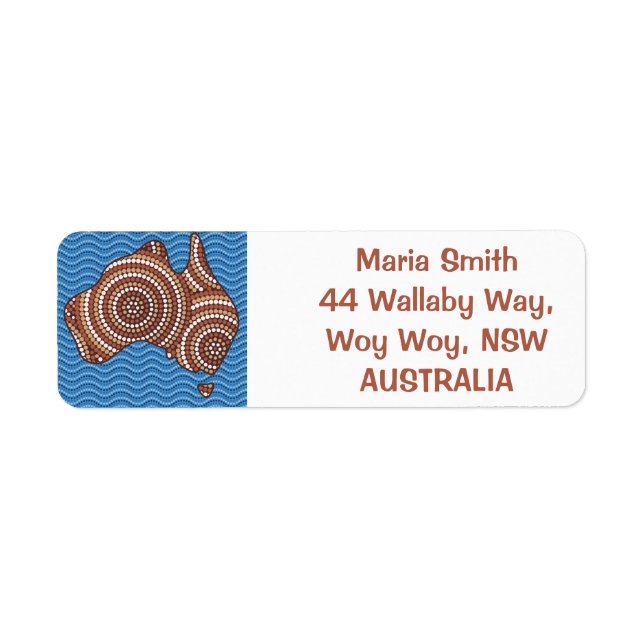 Aboriginal dot painting map label (Front)