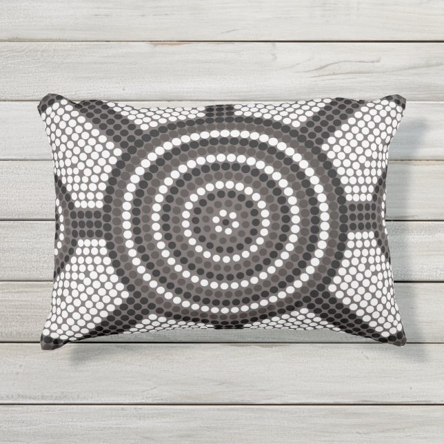 Aboriginal dot painting outdoor pillow (Front)