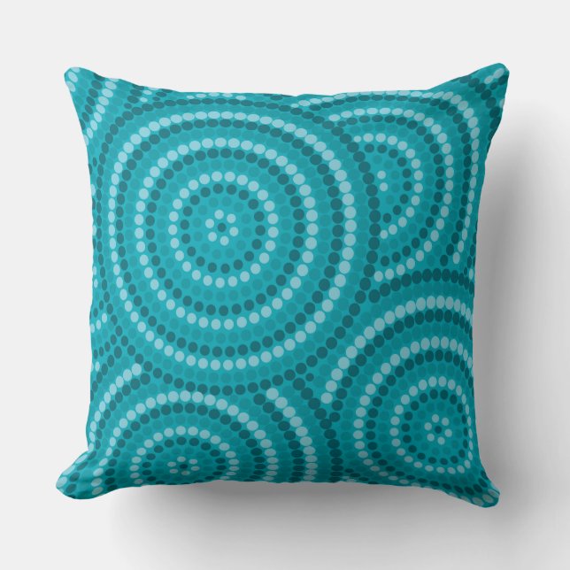 Aboriginal dot painting throw pillow (Front)