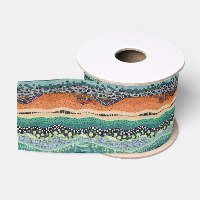 Aboriginal dot style stripes Gift Ribbon (Spool)