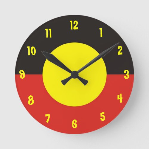 aboriginal flag clock
