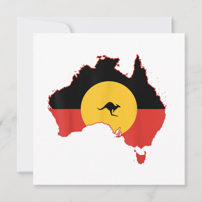Aboriginal Flag T Shirt Australia Flag Gift for Au Invitation (Front)