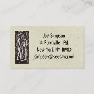 aboriginal ink woodcut business cards