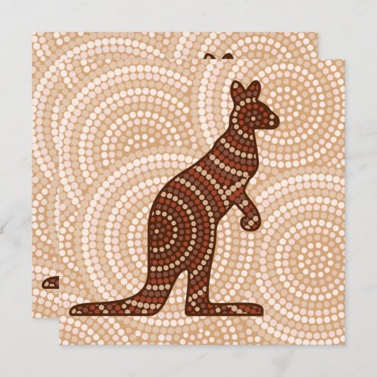 Aboriginal kangaroo dot painting (Front/Back)