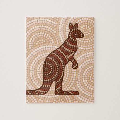 Aboriginal kangaroo dot painting jigsaw puzzle