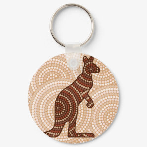 Aboriginal kangaroo dot painting keychain