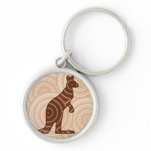 Aboriginal kangaroo dot painting keychain