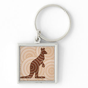 Aboriginal kangaroo dot painting keychain