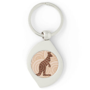 Aboriginal kangaroo dot painting keychain