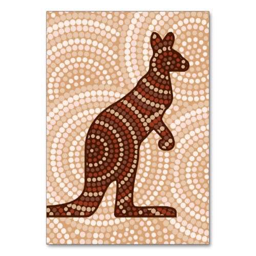 Aboriginal kangaroo dot painting table number
