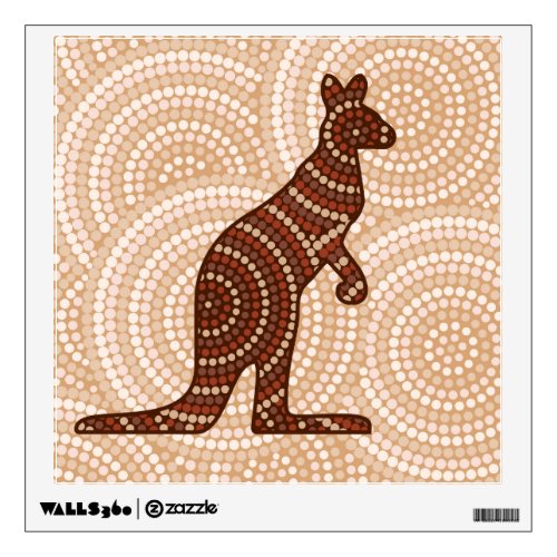 Aboriginal kangaroo dot painting wall decal