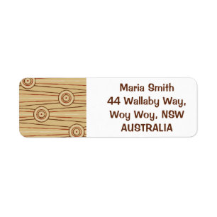 Aboriginal line and circle painting label